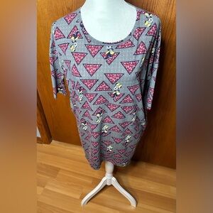 NWT Lularoe Disney Minnie Mouse Irma shirt XXS high-low tunic t shirt oversized